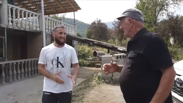 Merab and his father via@merabdvalishvilimachine Youtube Channel